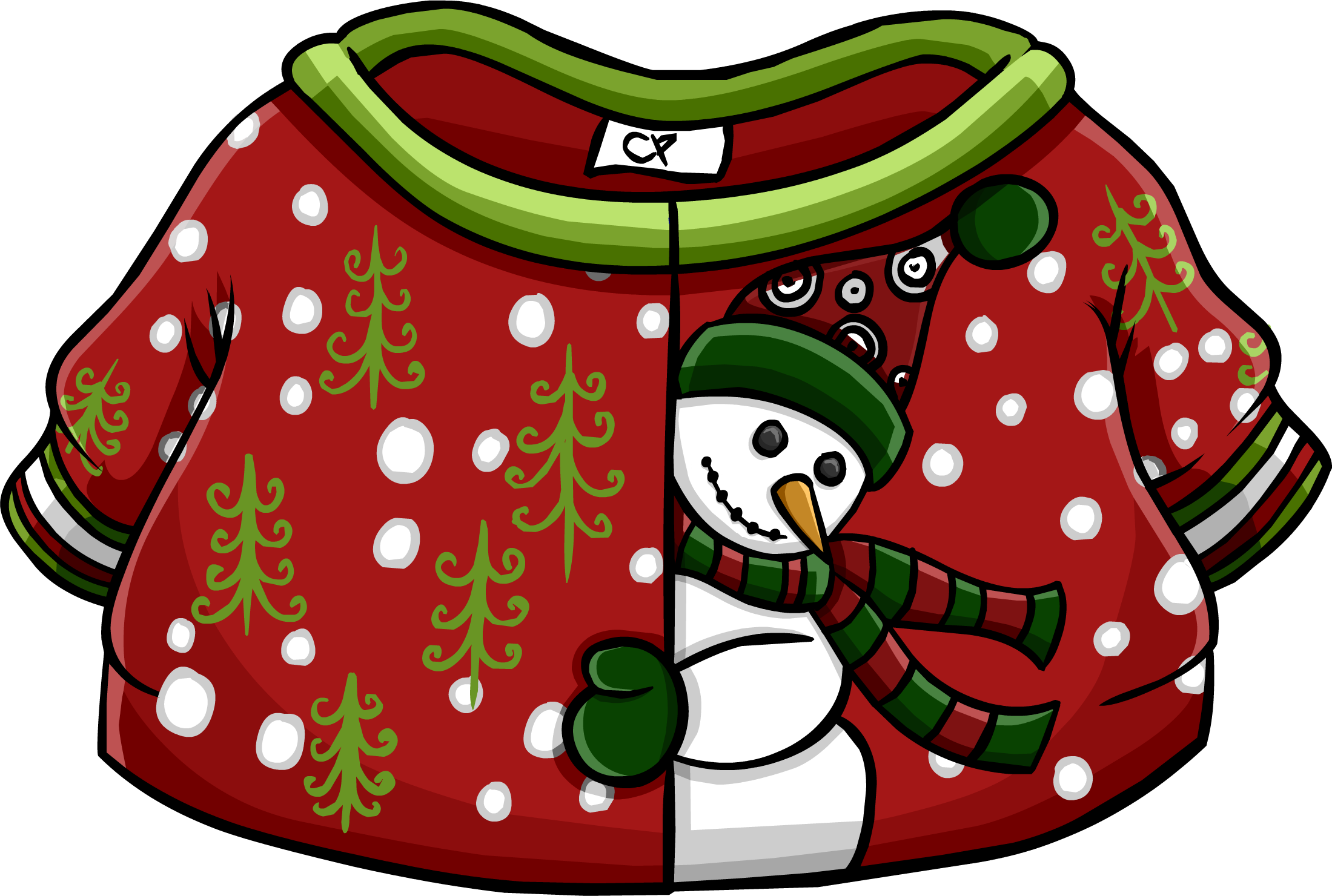 Silly Snowman Sweater Icon - Christmas Clothes Club Penguin Transparent PNG - 2199x1480 - Free Download on - Snowman Transparent PNG Free Download