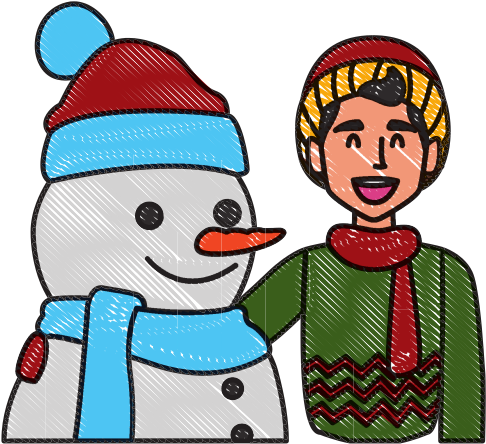 Snowman With Boy Winter Cartoon - Snowman With Boy Winter Cartoon - Free Transparent PNG Clipart Images Download. - Snowman Transparent PNG Free Download