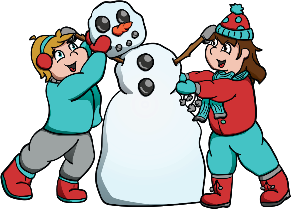 Kids Building Snowman Hi Rez - Snowman-erbauer-rücksendeadresse-aufkleber 5 Blätter. - Free Transparent PNG Clipart Images Download. - Snowman Transparent PNG Free Download