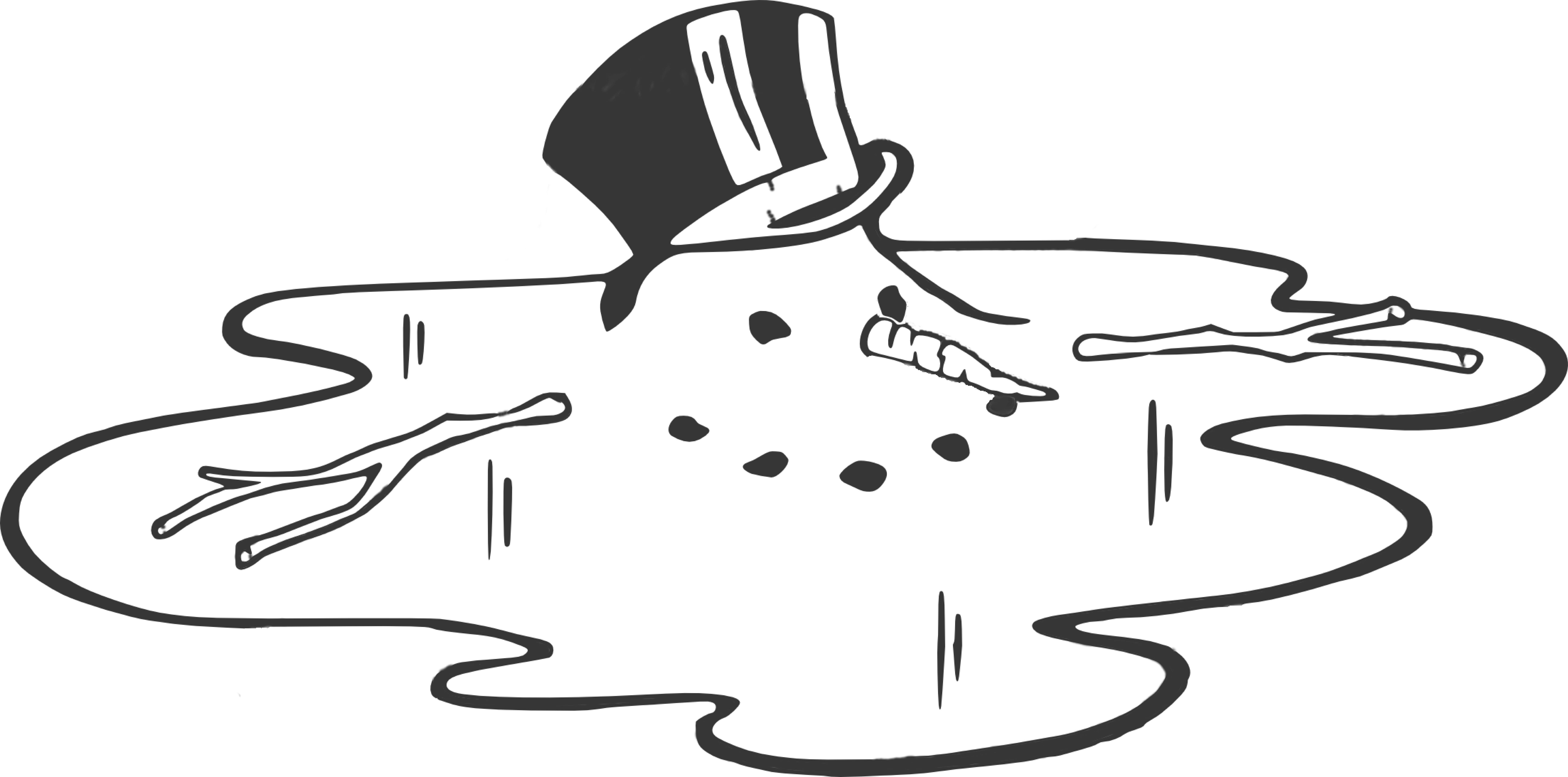 Snowman Black And White Melting Snowman Clipart Black - Melted Snowman Black And White - Free Transparent PNG Clipart Images Download. - Snowman Transparent PNG Free Download