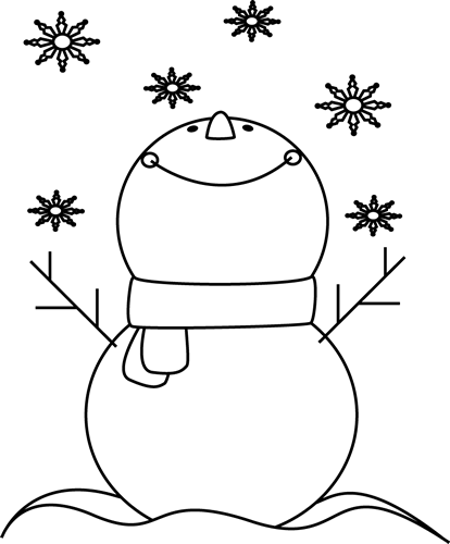 Black And White Snowman Catching Snowflakes Clip Art - Black And White Snowman Clip Art - Free Transparent PNG Clipart Images Download. - Snowman Transparent PNG Free Download