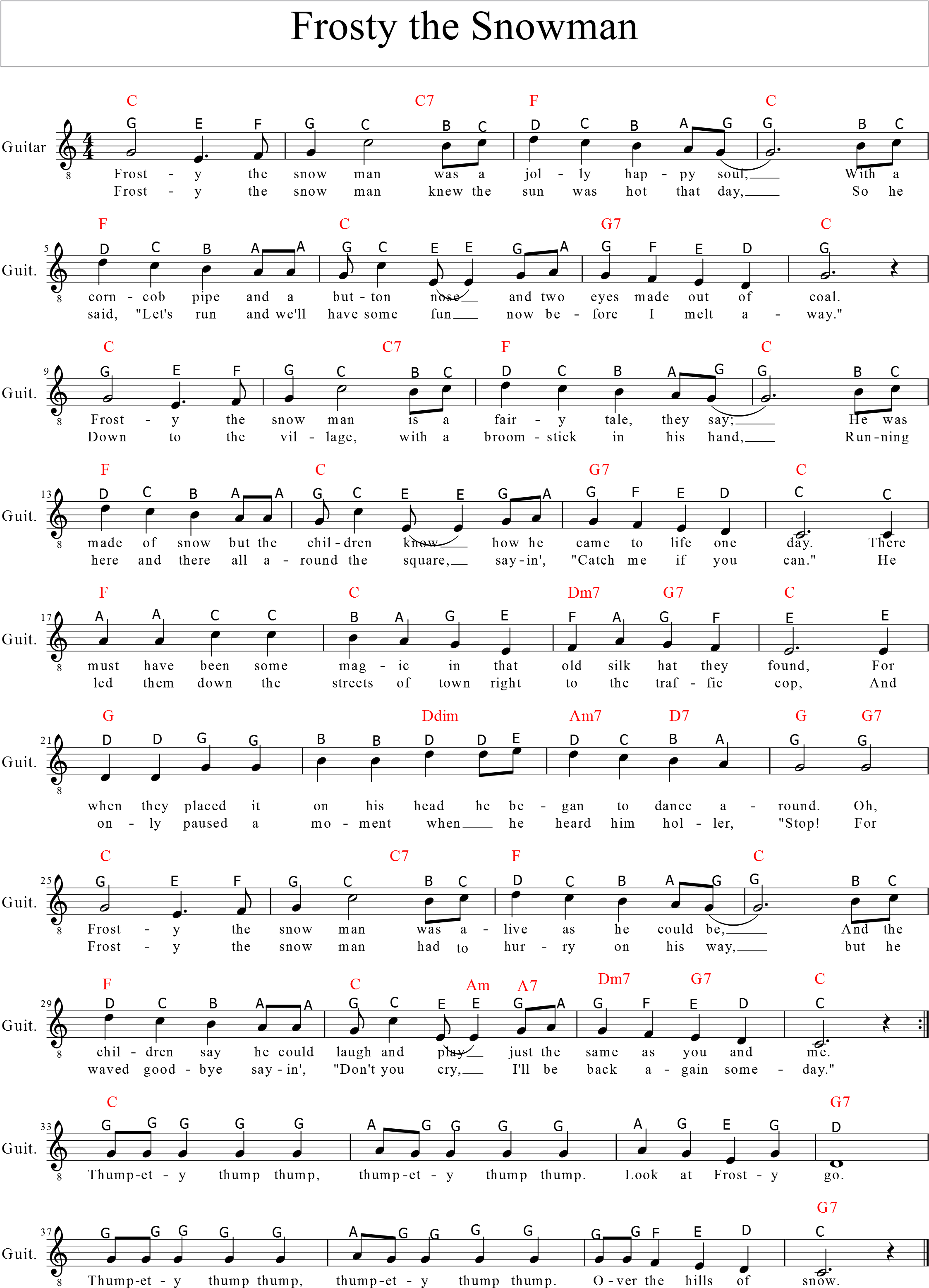 Christmas Song Frosty The Snowman - Frosty The Snowman Music, HD Png Download - Snowman Transparent PNG Free Download