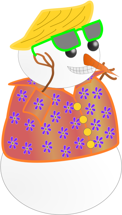 Frosty In Hawaii - Hawaiian Snowman Clipart, HD Png Download - Snowman Transparent PNG Free Download