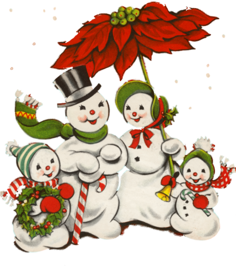 Image Du Blog Mamietitine - Vintage Snowman Christmas Clipart - Free Transparent PNG Clipart Images Download. - Snowman Transparent PNG Free Download