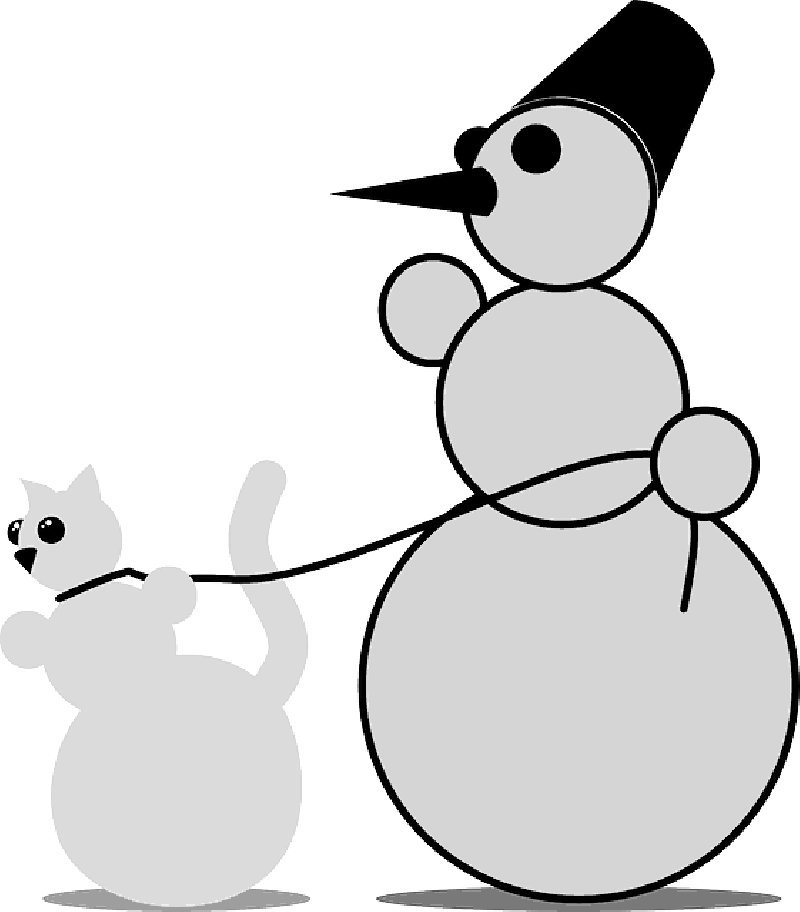 Snowman, Cat, Leash, Christmas, Xmas, Humor, Snow - Clip Art - Free Transparent PNG Clipart Images Download. - Snowman Transparent PNG Free Download