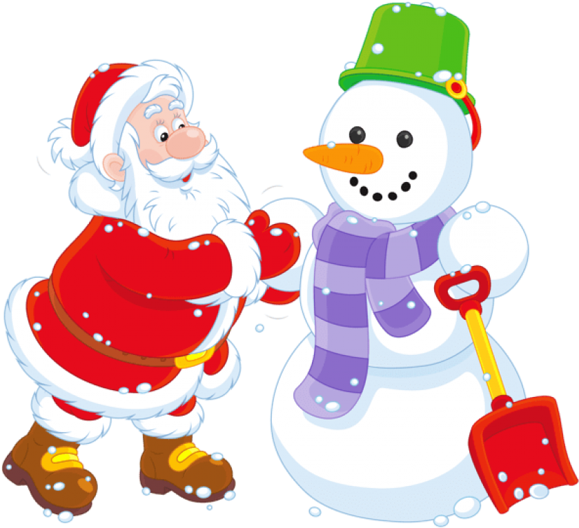 Transparent Santa And Snowman Png Clipart - Snowman And Santa Png Transparent PNG - 600x543 - Free Download on - Snowman Transparent PNG Free Download