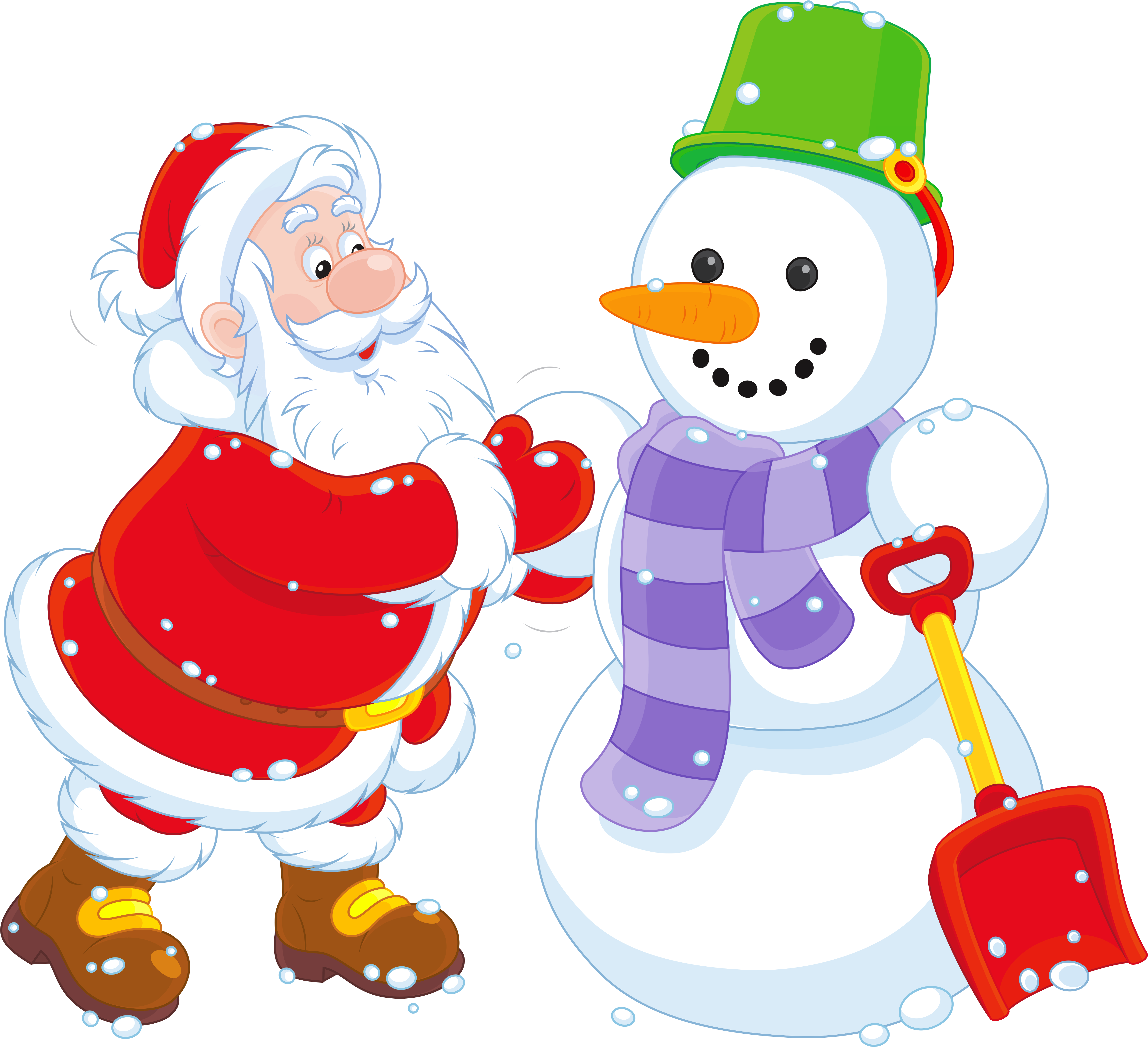 Transparent Santa And Snowman Png Clipart - Santa And Snowman Clipart - Free Transparent PNG Clipart Images Download. - Snowman Transparent PNG Free Download
