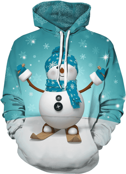 Zaful 3d Snowman And Snowflake Print Pullover Hoodie - Cheap Shower Curtain Skiing Snowman Printed Waterproof - Free Transparent PNG Clipart Images Download. - Snowman Transparent PNG Free Download