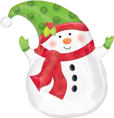 18" Winter Snowman Shape Foil Balloon - Amscan Winter Snowman Balloon - 18 Inch Foil - Free Transparent PNG Clipart Images Download. - Snowman Transparent PNG Free Download