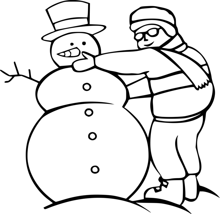 Snowman Black And White Drawing Coloring Book Line - Make A Snowman Clipart Black And White - Free Transparent PNG Clipart Images Download. - Snowman Transparent PNG Free Download