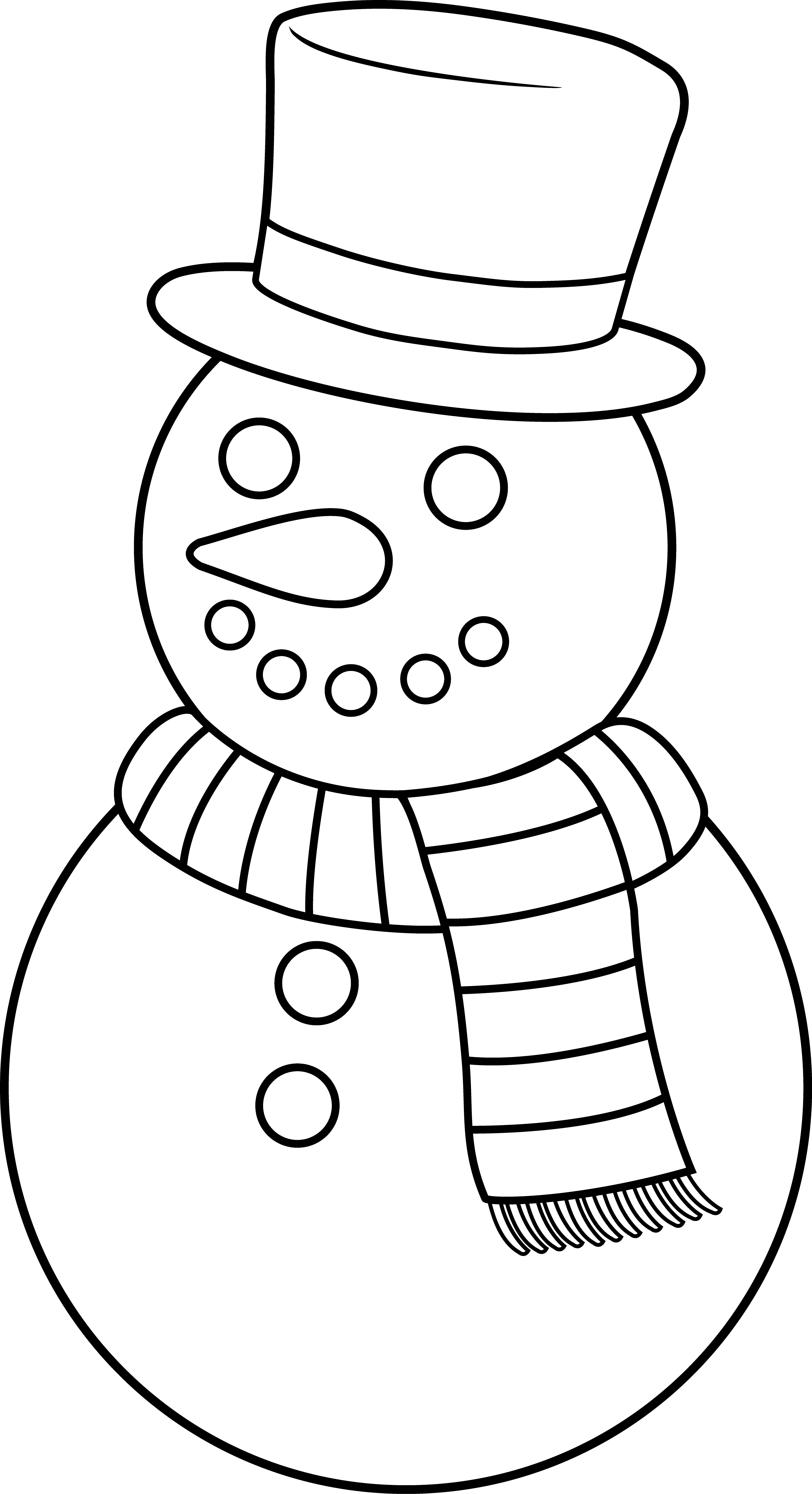Colorable Christmas Snowman - Snowman Clip Art Black And White - Free Transparent PNG Clipart Images Download. - Snowman Transparent PNG Free Download