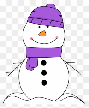 Snowman Wearing Purple Scarf And Hat - Snowman With Purple Scarf - Free Transparent PNG Clipart Images Download. - Snowman Transparent PNG Free Download