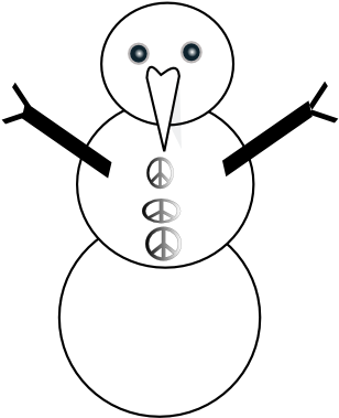 Snowman Black White Peace Symbol Sign Xmas Christmas - Hoofddoek Kleurplaat - Free Transparent PNG Clipart Images Download. - Snowman Transparent PNG Free Download