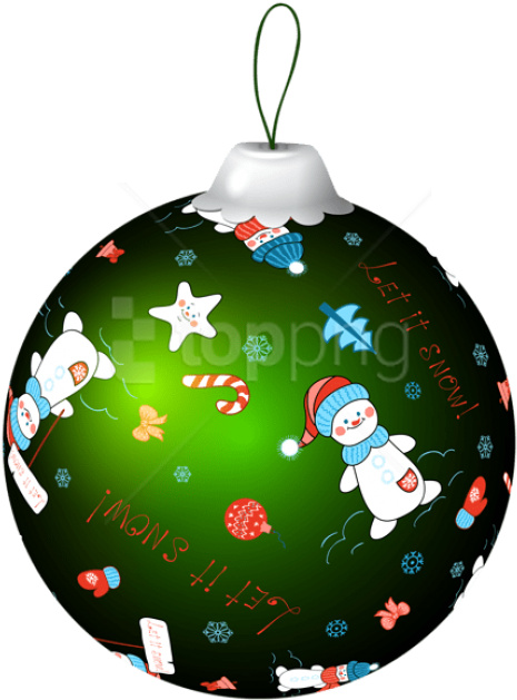 Green Christmas Ball With Snowman Png Clip Art Image - Green Christmas Balls Png Transparent PNG - 442x600 - Free Download on - Snowman Transparent PNG Free Download