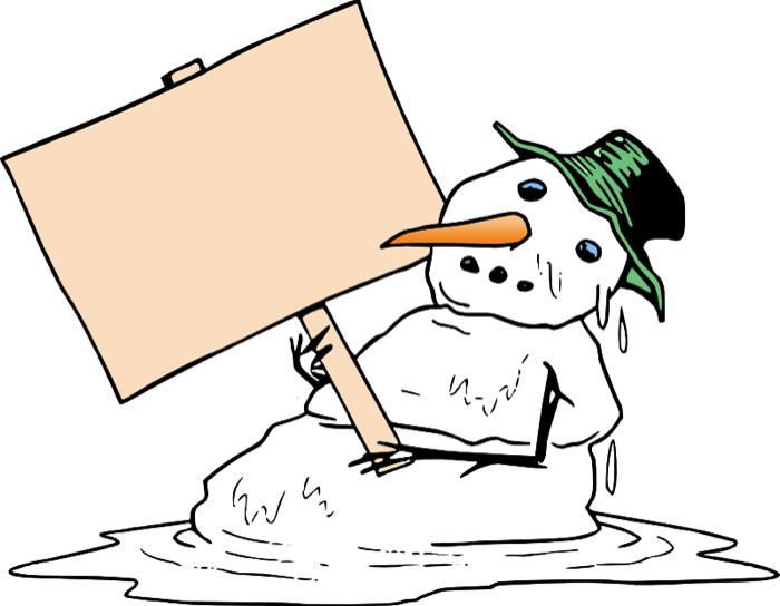 Melting Snowman With Sign - Melting Snowman Png - Free Transparent PNG Clipart Images Download. - Snowman Transparent PNG Free Download