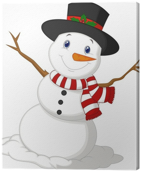 Christmas Snowman Wearing A Hat And Red Scarf Canvas - Muñeco De Nieve Navidad Vector - Free Transparent PNG Clipart Images Download. - Snowman Transparent PNG Free Download