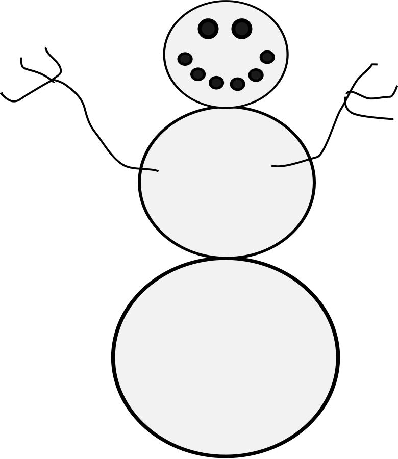Snowman Clipart, Vector Clip Art Online, Royalty Free - Outline Of A Snowman - Free Transparent PNG Clipart Images Download. - Snowman Transparent PNG Free Download