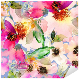 Seamless Summer Pattern With Watercolor Flowers Handmade - Watercolor Painting Transparent PNG - 400x400 - Free Download on - Summer Transparent PNG Free Download