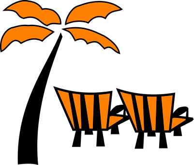 Palm, Chairs, Beach, Vacation, Summer - Vitamin D Synthesis In Skin - Free Transparent PNG Clipart Images Download. - Summer Transparent PNG Free Download