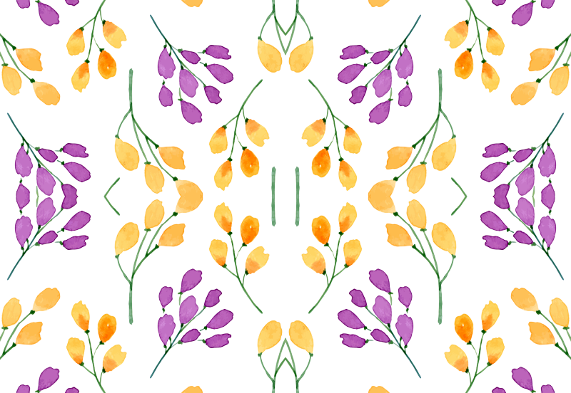 Watercolor Spring Summer Flowers Orange And Purple - Motif Transparent PNG - 800x552 - Free Download on - Summer Transparent PNG Free Download