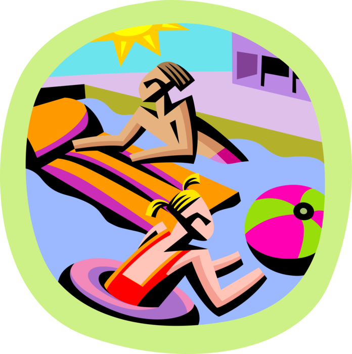 Vector Illustration Of Summer Swimming In The Pool - Graphic Design - Free Transparent PNG Clipart Images Download. - Summer Transparent PNG Free Download
