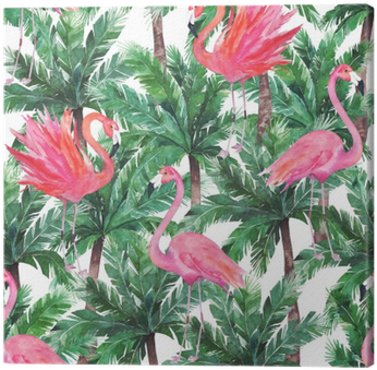 Watercolor Pink Flamingos, Exotic Birds, Tropical Palm - Watercolor Botanical Summer Leaves Transparent PNG - 400x400 - Free Download on - Summer Transparent PNG Free Download