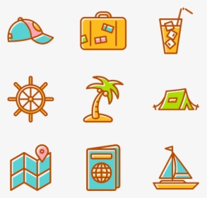 Beach Icons Free Vector - Summer Icon Transparent Background, HD Png Download - Summer Transparent PNG Free Download