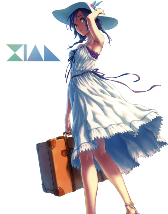 Anime Girl Vacation Summer Render By Xialyz - Anime Girl In Sundress - Free Transparent PNG Clipart Images Download. - Summer Transparent PNG Free Download