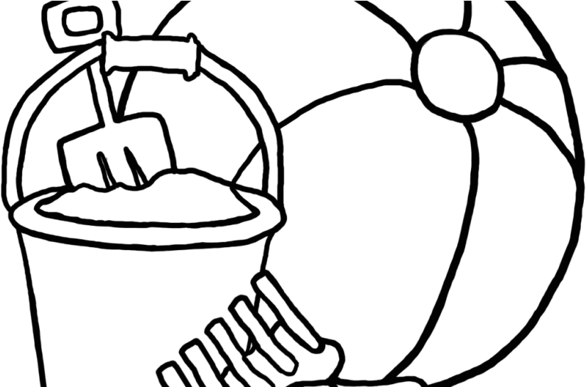 Adults Beach Ball Coloring Page Big Free Printable - Beach Ball And Bucket Clip Art - Free Transparent PNG Clipart Images Download. - Summer Transparent PNG Free Download