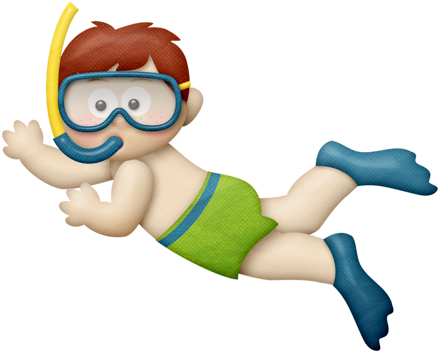 Summer Little Boy Diver Clip Art - Underwater Kids Clipart - Free Transparent PNG Clipart Images Download. - Summer Transparent PNG Free Download