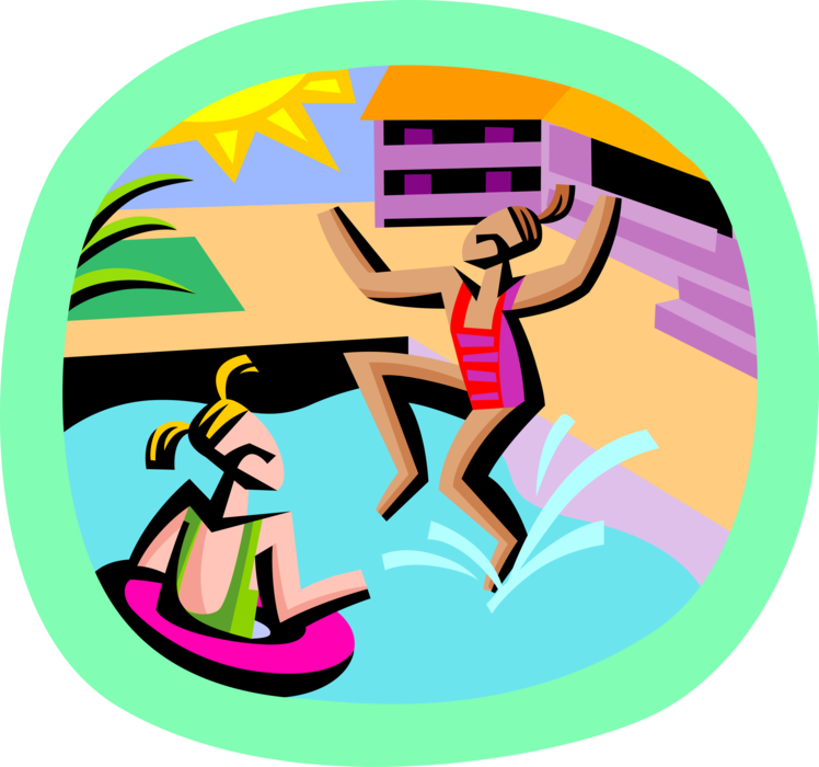 Vector Illustration Of Hot Summer Day Of Swimming In - Vector Illustration Of Hot Summer Day Of Swimming In - Free Transparent PNG Clipart Images Download. - Summer Transparent PNG Free Download