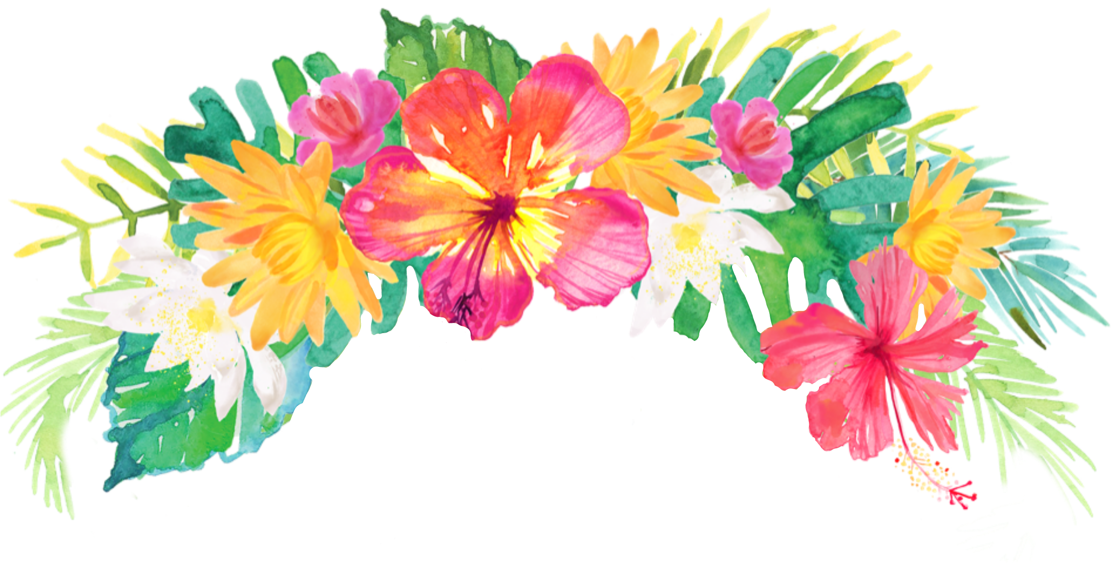 Tropical Summer Palm Flowers Flowercrown Headband Stick - Tropical Flower Crown Png Transparent PNG - 2289x2289 - Free Download on - Summer Transparent PNG Free Download