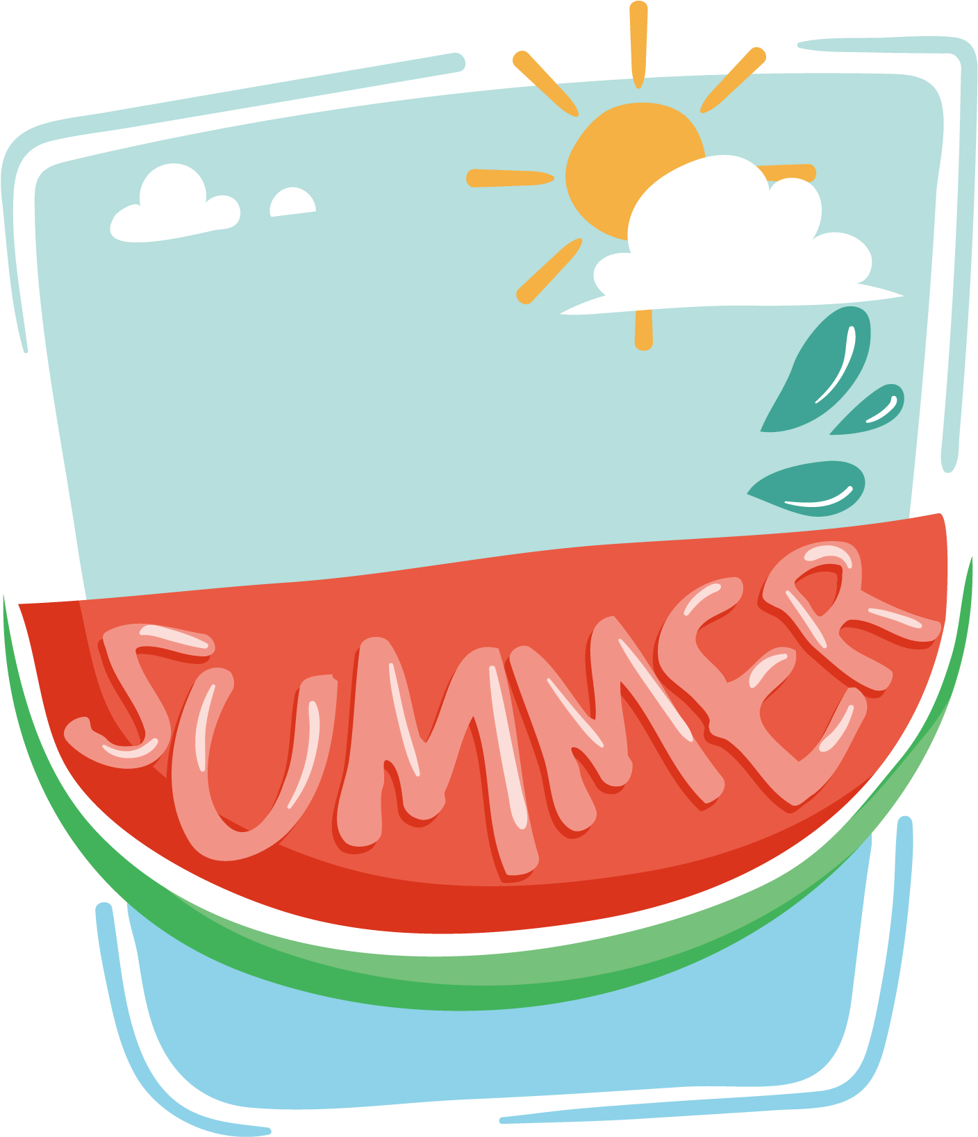 Hand Drawn Cartoon Summer Decoration Png - Hello Summer Watermelon Png - Free Transparent PNG Clipart Images Download. - Summer Transparent PNG Free Download
