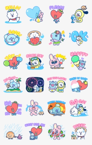 Summer Time Line Sticker - Bt21 Stickers Line Transparent PNG - 420x673 - Free Download on - Summer Transparent PNG Free Download