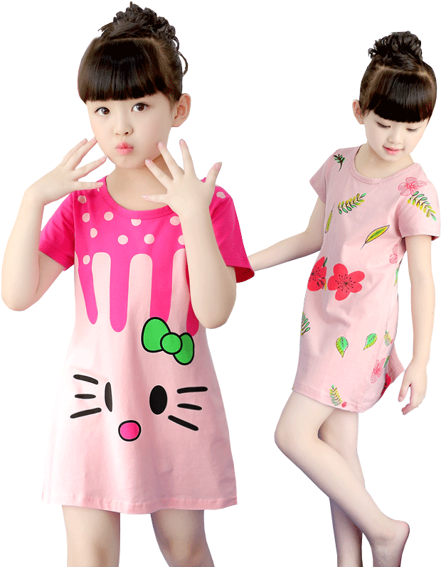 Girls Cotton Nightdress Summer Baby Pajamas Set Thin - Child Transparent PNG - 800x800 - Free Download on - Summer Transparent PNG Free Download