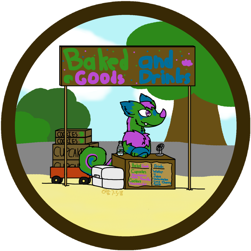 Summer Food Stand By Aya The Dragon Fox77 - Cartoon - Free Transparent PNG Clipart Images Download. - Summer Transparent PNG Free Download