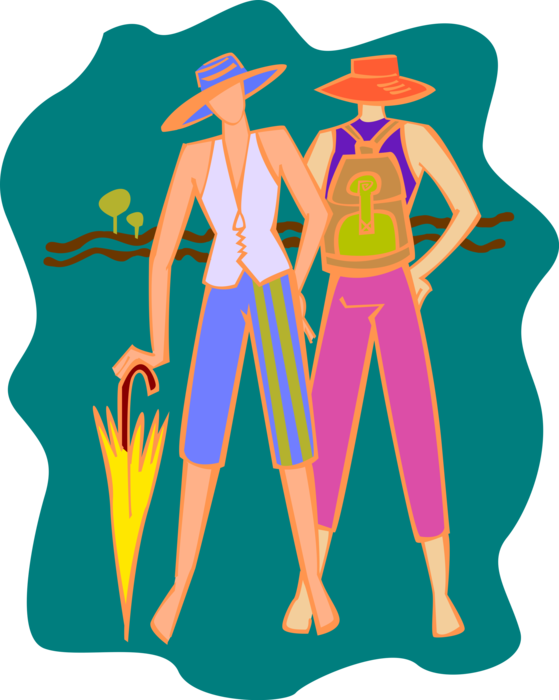 Vector Illustration Of Two Women In Summer Clothes - People In Summer Clothes Clipart - Free Transparent PNG Clipart Images Download. - Summer Transparent PNG Free Download