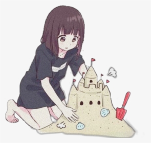 #anime #manga #otaku #sandcastle #castle #sand #summer - Anime Sandcastle, HD Png Download - Summer Transparent PNG Free Download