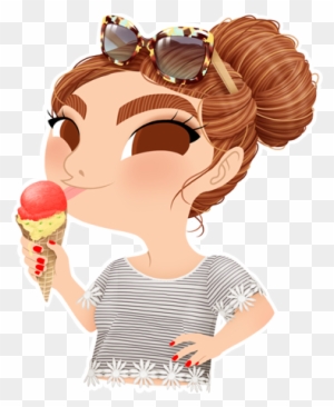 Anna Lubinski - Illustration - Cartoon Portrait - Character - She Is Eating Ice Cream Clipart - Free Transparent PNG Clipart Images Download. - Summer Transparent PNG Free Download