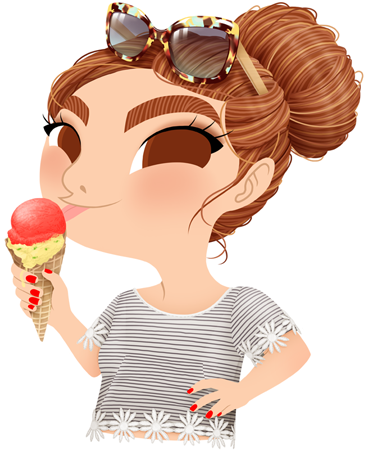 Anna Lubinski - Illustration - Cartoon Portrait - Character - She Is Eating Ice Cream Clipart - Free Transparent PNG Clipart Images Download. - Summer Transparent PNG Free Download