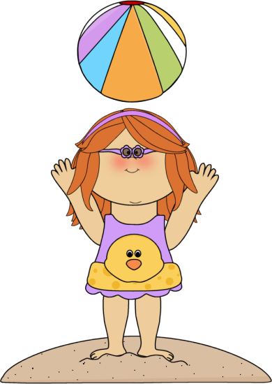 Summer Kids Clip Art - Girl With Beach Ball Clipart - Free Transparent PNG Clipart Images Download. - Summer Transparent PNG Free Download