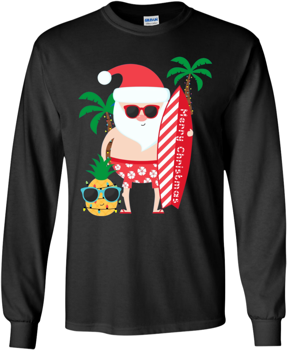 Santa Claus Surfing Hawaiian Shirt Summer Christmas - Santa Claus Surfing Hawaiian Shirt Transparent PNG - 1155x1155 - Free Download on - Summer Transparent PNG Free Download