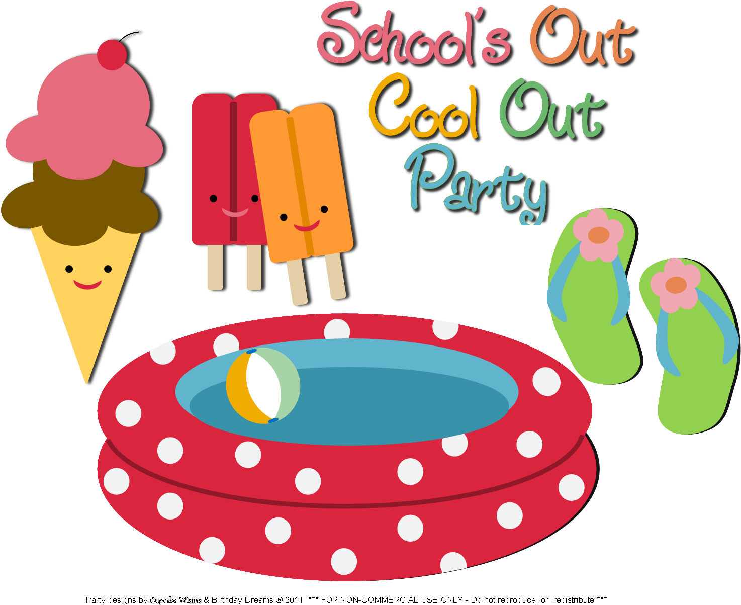 Schools Out Clip Art For Summer Cliparts - Free Pool Party Clip - Free Transparent PNG Clipart Images Download. - Summer Transparent PNG Free Download