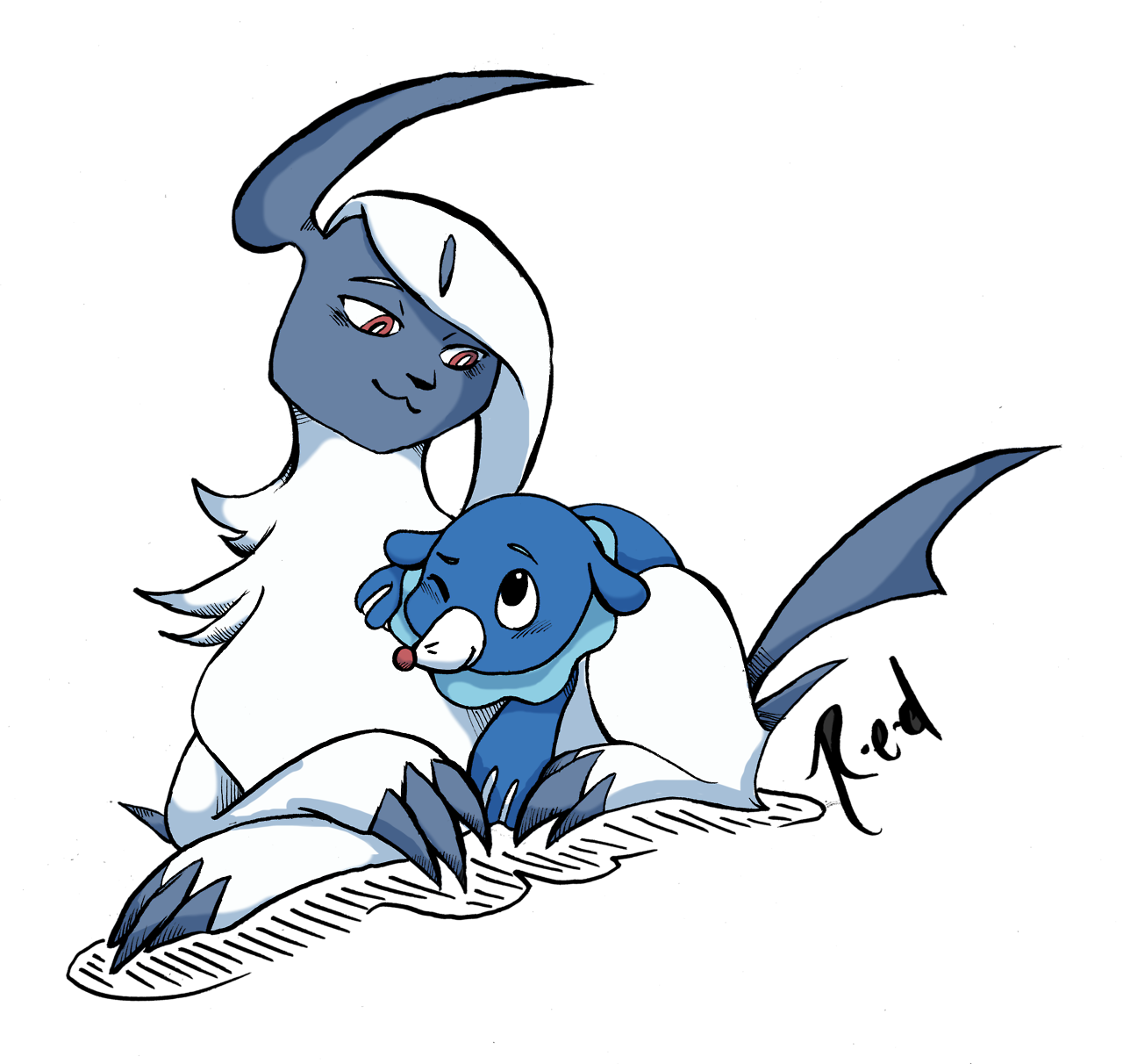 Fanart Myart Popplio Team Popplio Absol Water Type - Pokémon Sun And Moon - Free Transparent PNG Clipart Images Download. - Sun Transparent PNG Free Download