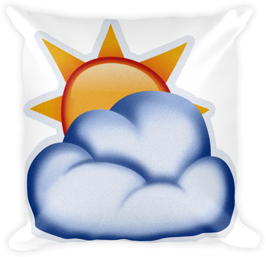 Emoji Pillow Sun Behind Cloud Just Emoji - Nublado Emoji - Free Transparent PNG Clipart Images Download. - Sun Transparent PNG Free Download