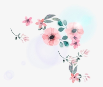 Pink Water Color Flowers Corner, HD Png Download - Sun Transparent PNG Free Download