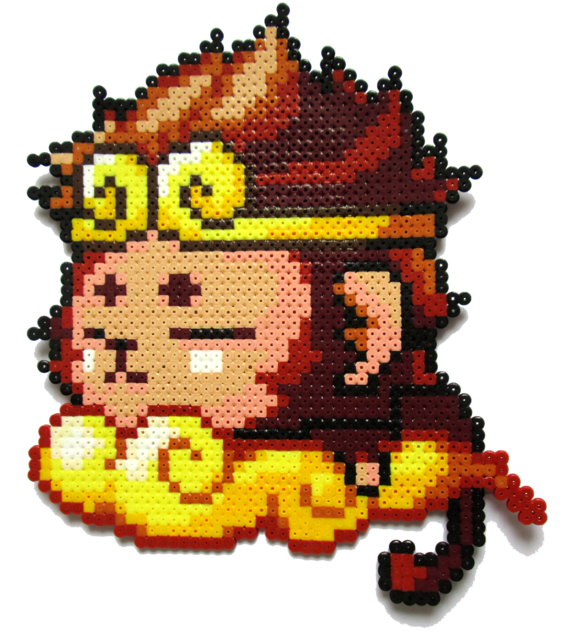 Made With Hama Perler Beads Feel Free To Look At My - Sun Wukong Pixel Art - Free Transparent PNG Clipart Images Download. - Sun Transparent PNG Free Download