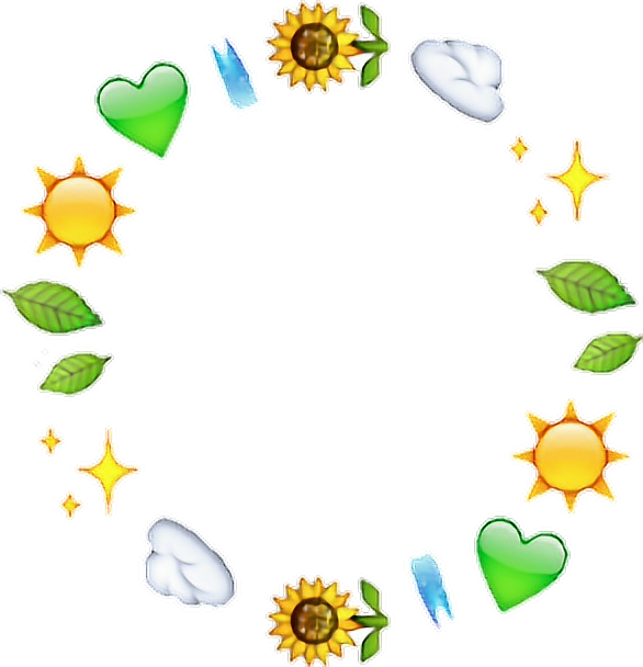Sunflower Emoji Plant Heart Plant Leaf Cloud Sun - Emoji Circle Overlay Transparent PNG - 586x608 - Free Download on - Sun Transparent PNG Free Download