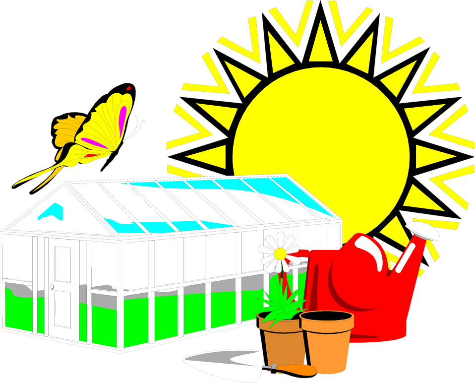 Illustration Of A Greenhouse And The Sun - Digital Printing - Free Transparent PNG Clipart Images Download. - Sun Transparent PNG Free Download