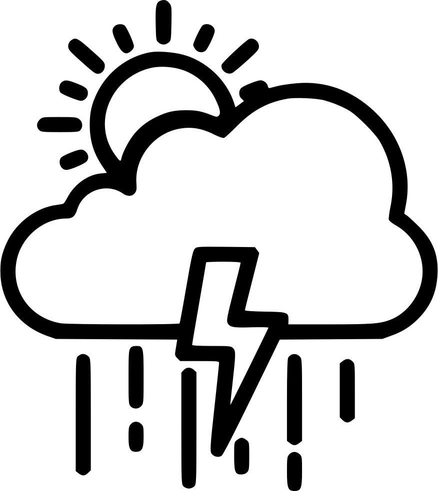 Colud Sun Rain Electricity Comments - Black And White Sunny Weather Clip Art - Free Transparent PNG Clipart Images Download. - Sun Transparent PNG Free Download